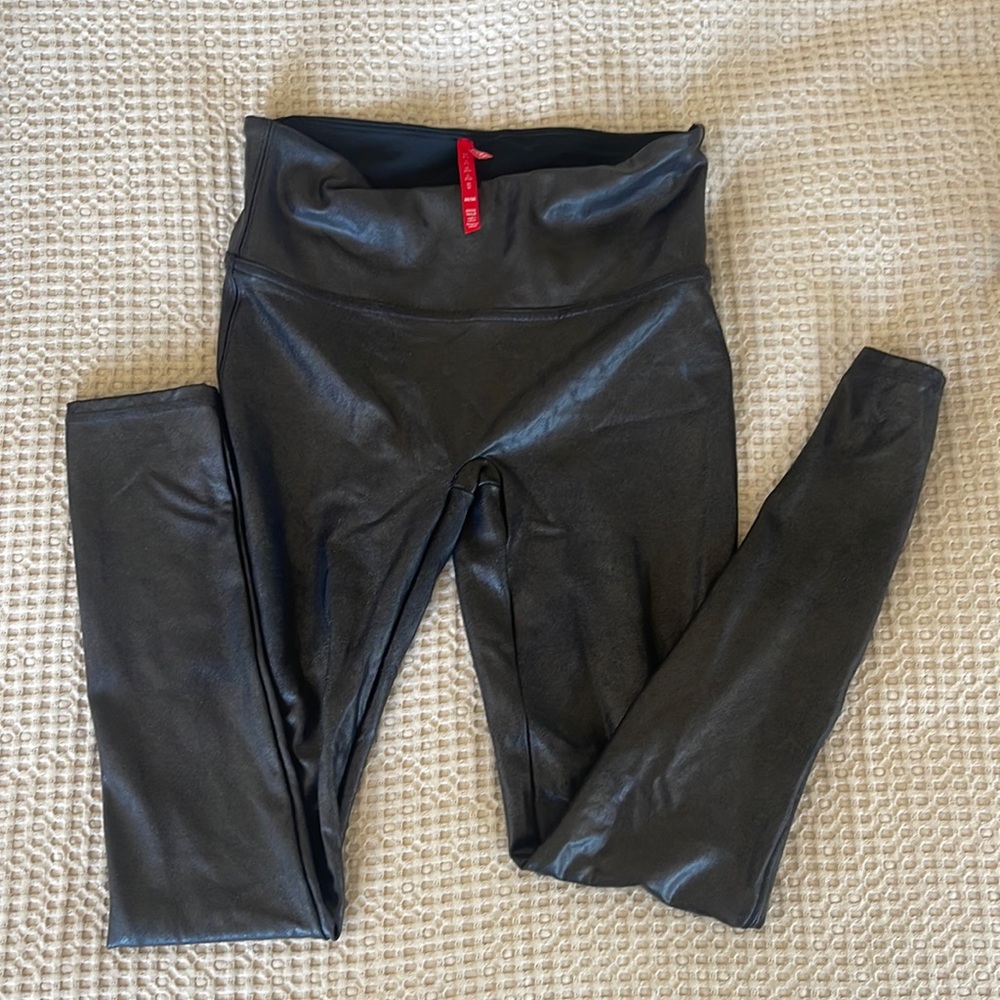 Leather spanx leggings